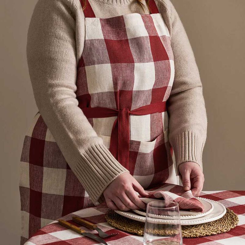 Sophie Allport Rustic Red Gingham Adult Apron image number 1