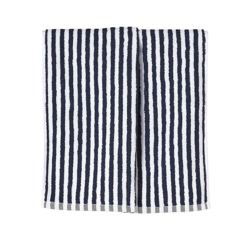 Città Wide Stripe Cotton Hand Towel Navy/White  - 45x75cm image number 0