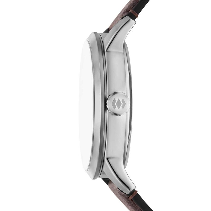 Fossil Townsman 44mm Automatic Brown Leather Watch image number 2