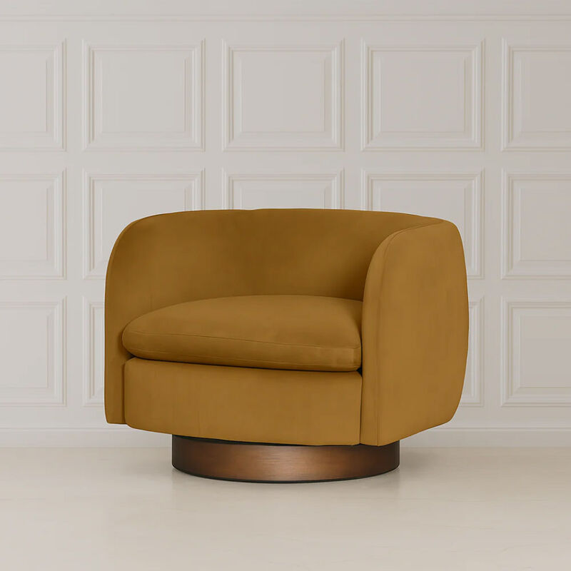 Charlie Swivel Chair- Camel Velvet image number 2