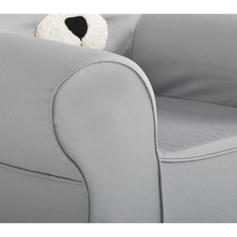 Pottery Barn Kids Anywhere Chair & Slip Cover Gray Bear image number 1