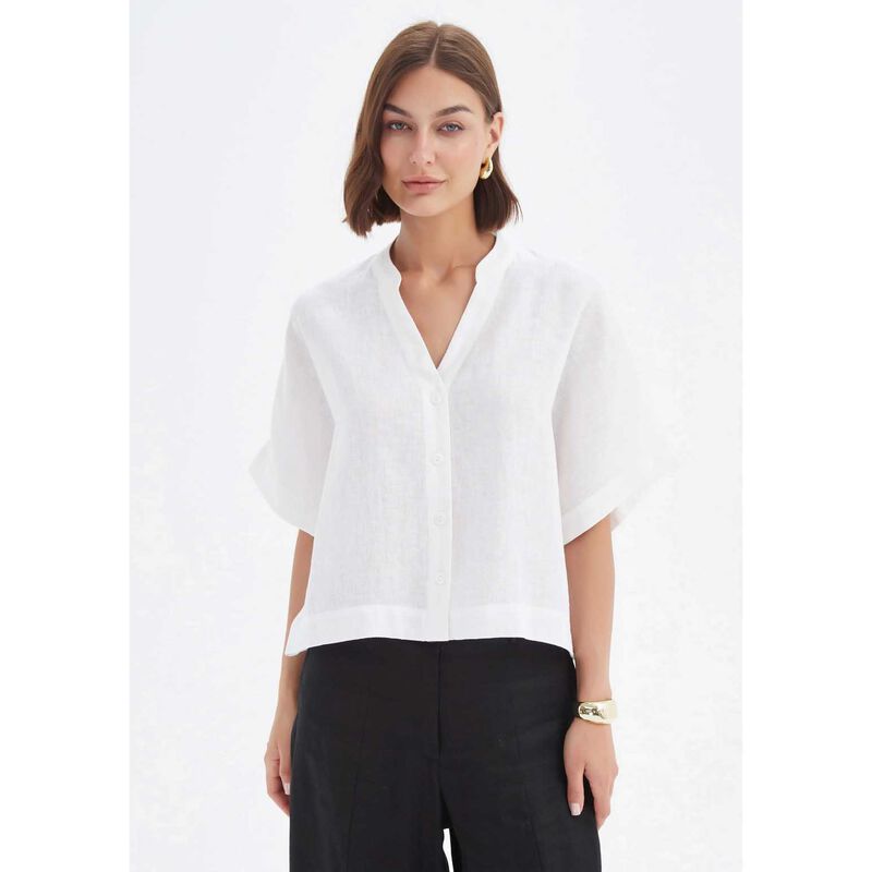 TIRELLI Boxy Button Linen Shirt image number 2