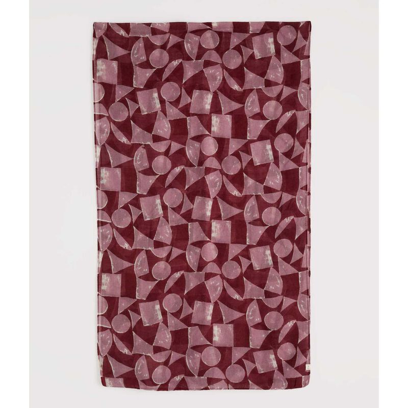 Seasalt Cornwall Pretty Circle Scarf Geo Tumble Burgundy image number 2