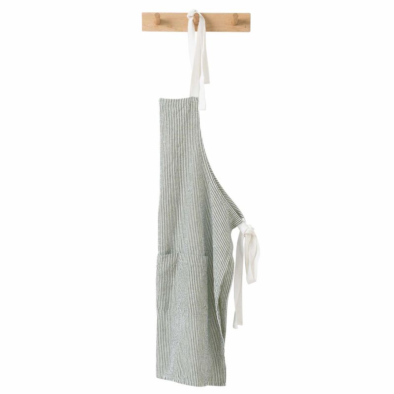 Città Stripe Washed Cotton Apron Olive  70X90Cm image number 0