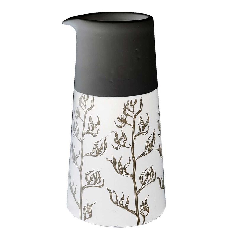 Jo Luping Harakeke Black On White Jug image number 0