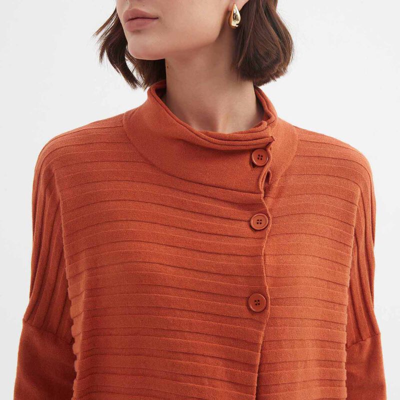 TIRELLI Cowl Neck Button Knit Jumper image number 2