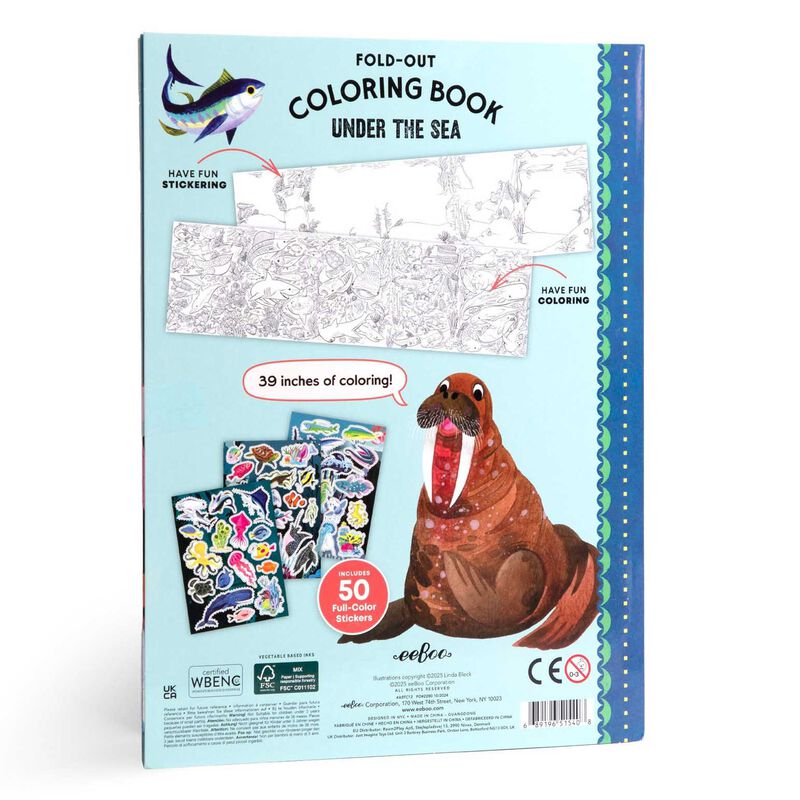Eeboo  Fold-Out Coloring Book Under The Sea image number 2
