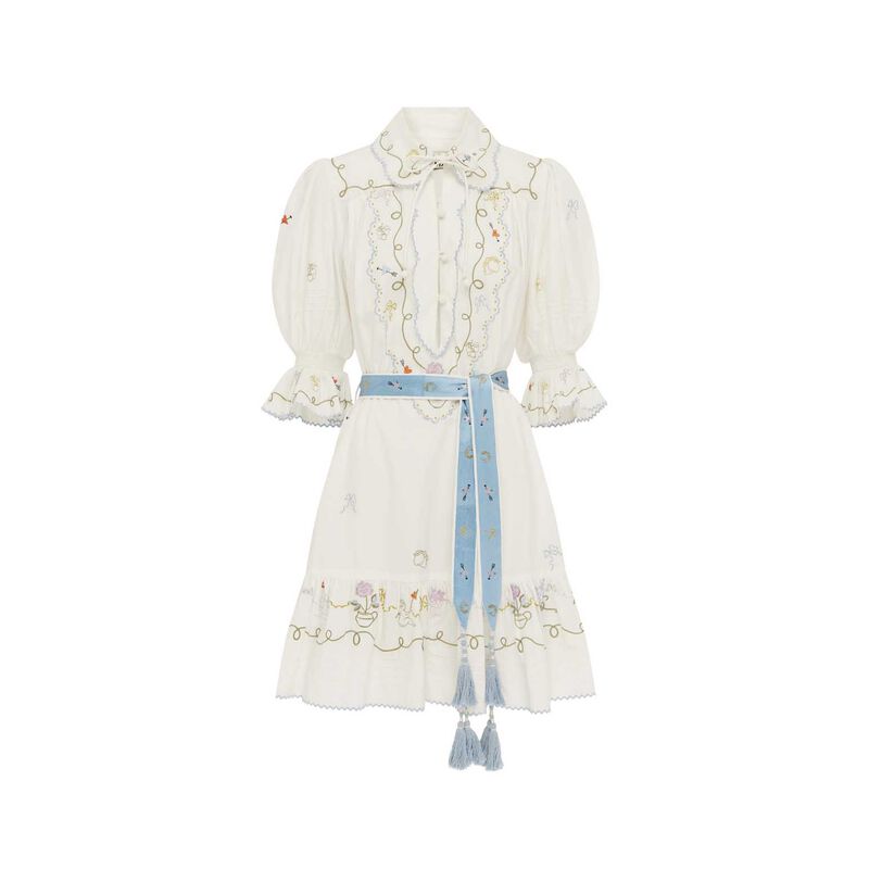 ALÉMAIS Giulia Embroidered Mini Dress image number 2