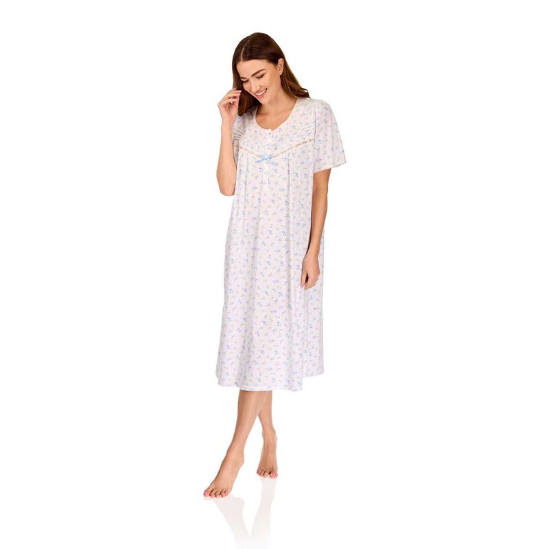 La Marquise Vintage Blossoms Cotton-Rich Jersey Short Sleeve Nightdress image number 2