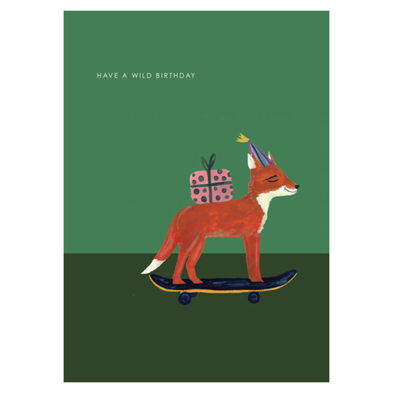 Vevoke Card Fox On Skateboard image number 0