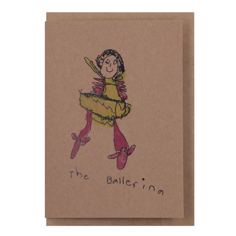 Handmade By Biddy The Ballerina Kraft Card image number 0
