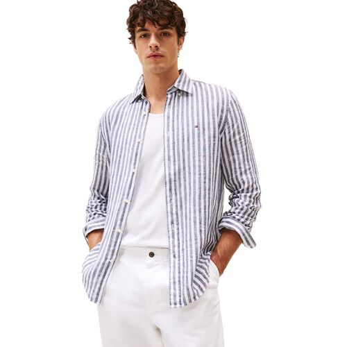 Tommy Hilfiger Regular Fit Stripe Linen Shirt