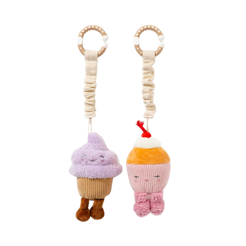 Living Textiles Plush Stroller Toy 2 Pack - Ice Cream & Cupcake image number 0