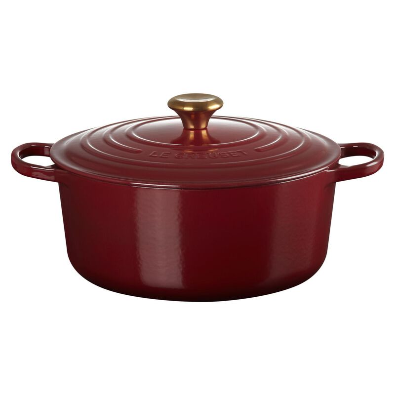 Le Creuset Signature Round Casserole/Oven 28cm Garnet Gold Knob image number 0