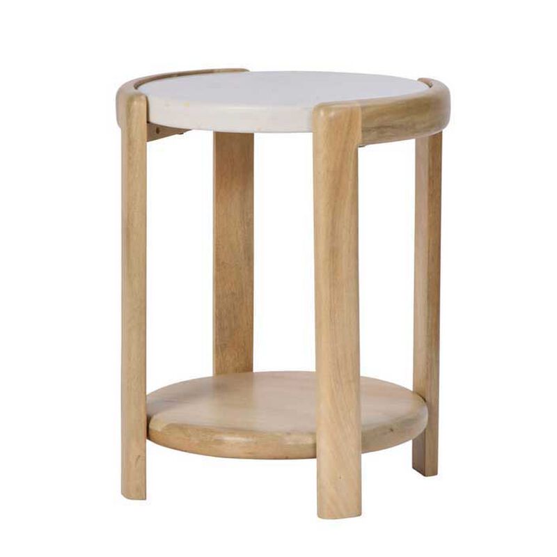 Grand Designs Ashton Side Table - White & Natural image number 1
