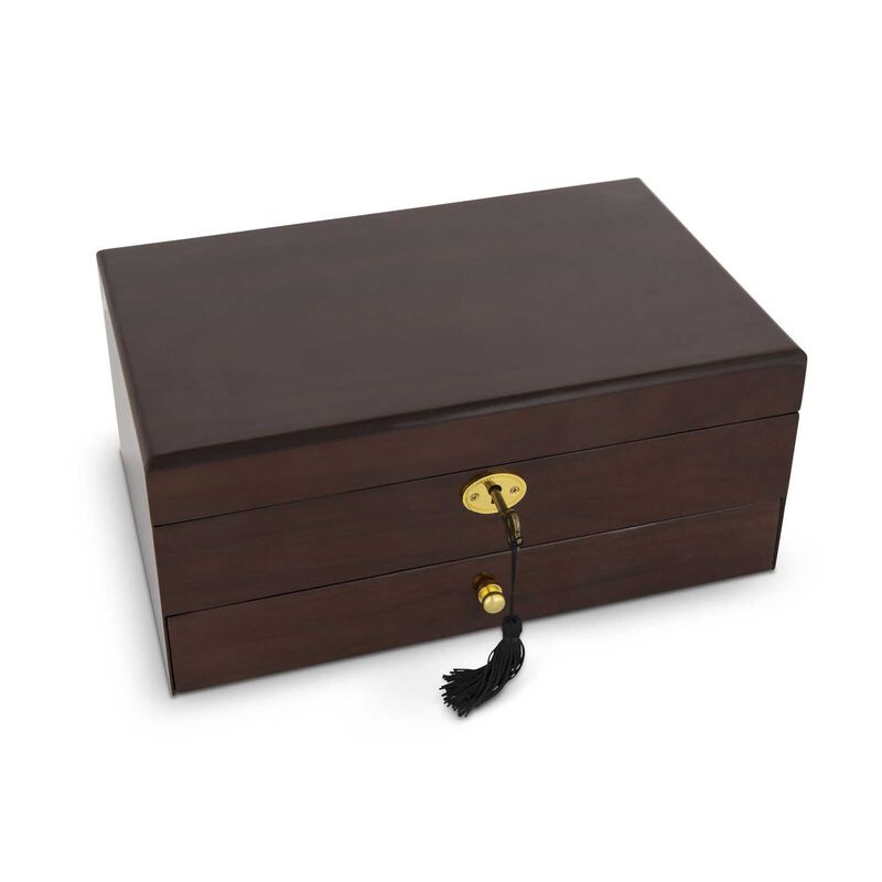 Double Layer Lockable Jewellery Box Single Drawer 25cm image number 1