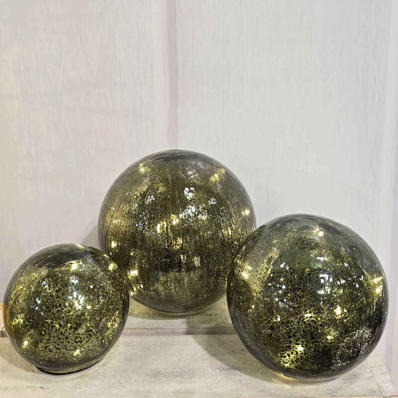 Stellar Haus Green 12cm Crackle Orb image number 3