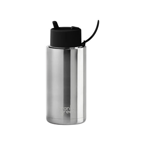 frank green 34oz Limited Edition Silver Ceramic Bottle Midnight Straw Lid