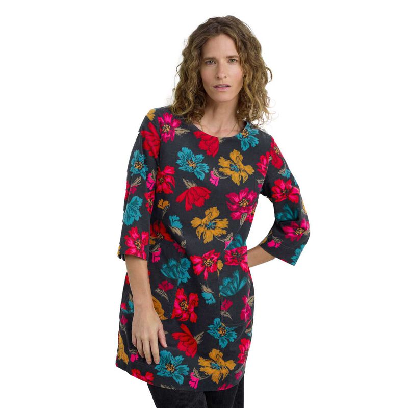 Seasalt Cornwall Port Gaverne Tunic Camellia Collage Onyx image number 0