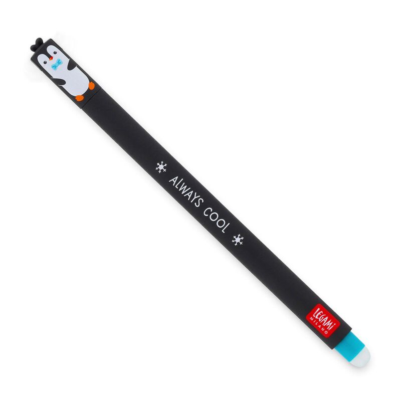 Legami Penguin Erasable Pen - Turquoise Ink image number 0