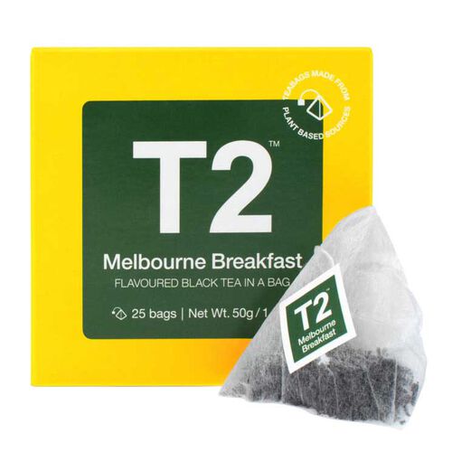 T2 Melbourne Breakfast Tea Bag Cube 25Pk