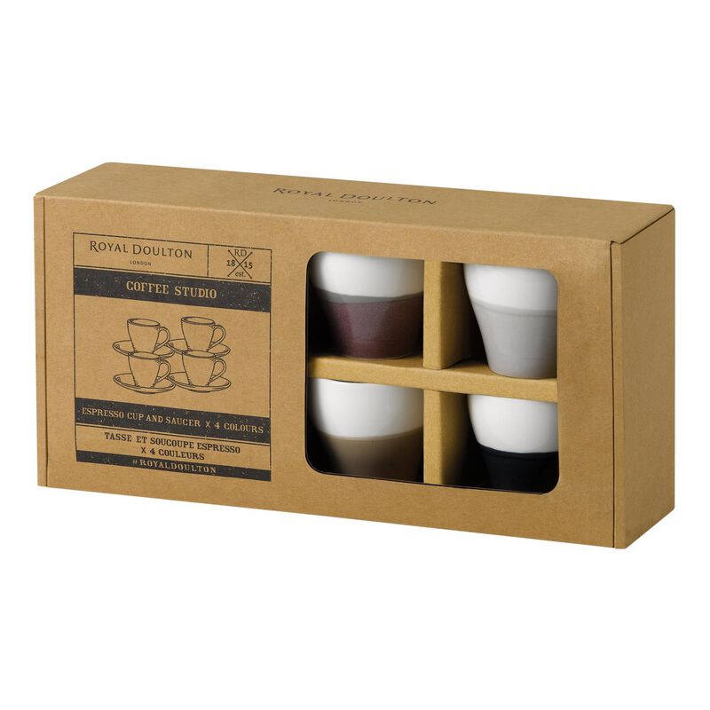 Royal Doulton Coffee Studio Mixed Espresso Cup & Saucer (Set of 4) image number 1