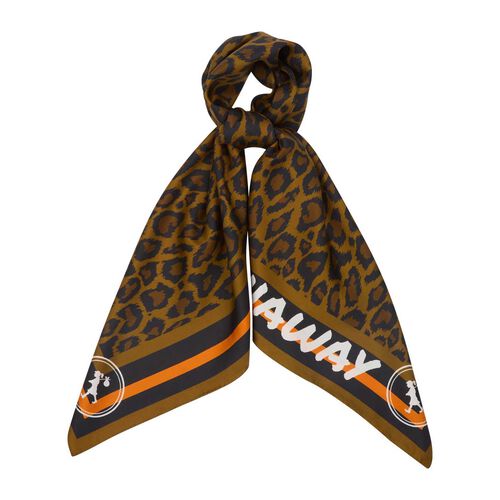 Karen Walker Leopard Classic Silk Scarf Tan