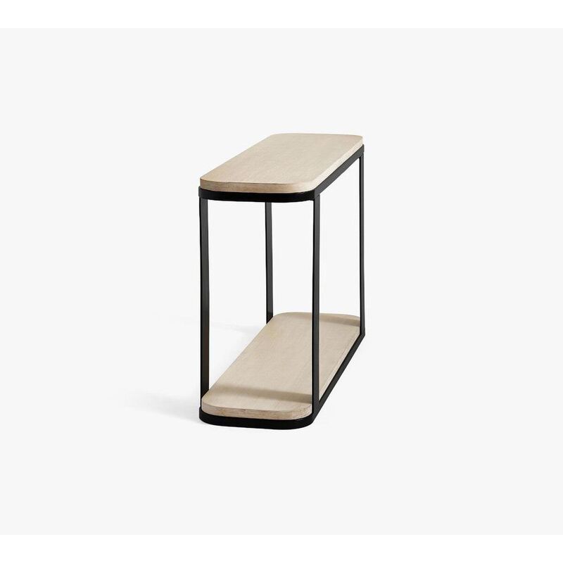 Pottery Barn Cayman Mixed Material Console Regular Mango/Metal Biscotti image number 1