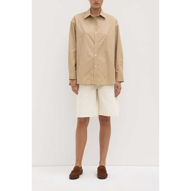 Assembly Label Marigold Poplin Long Sleeve Shirt Tan image number 3