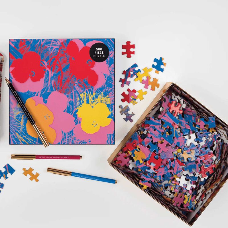 Galison Andy Warhol Flowers 500 Piece Puzzle image number 2