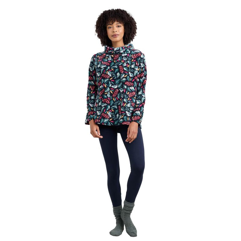 Seasalt Cornwall Snugsoft Top Sunlit Leaves Dark Jade image number 0