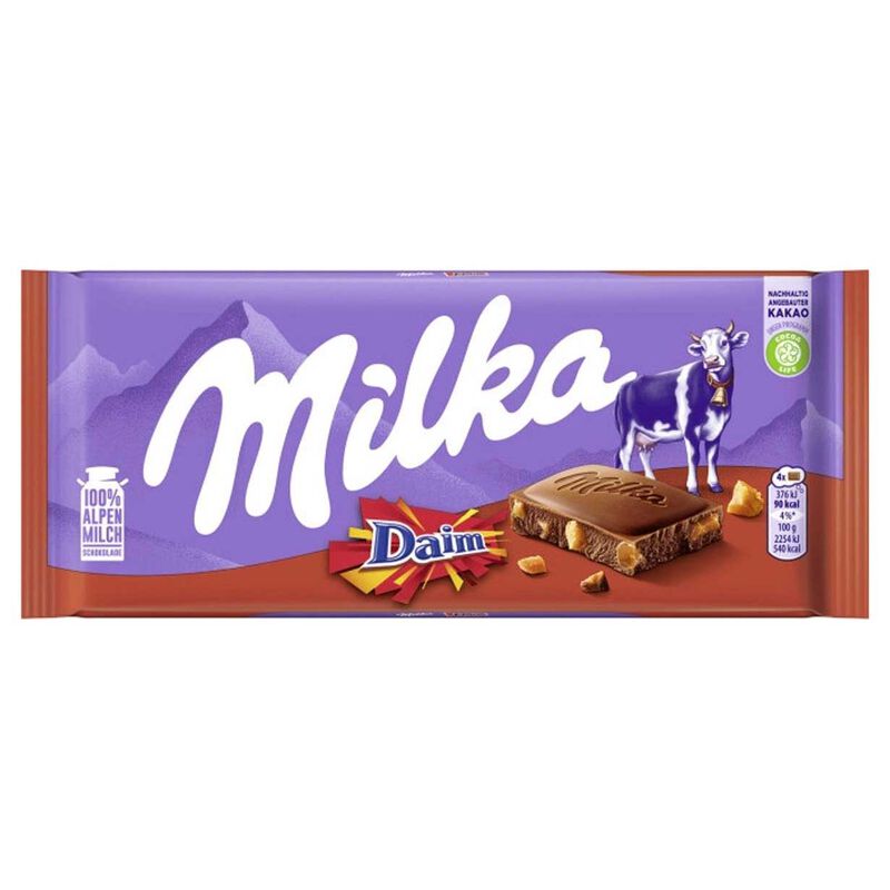 Milka x Daim Caramel Crunch Chocolate Bar 100g image number 0