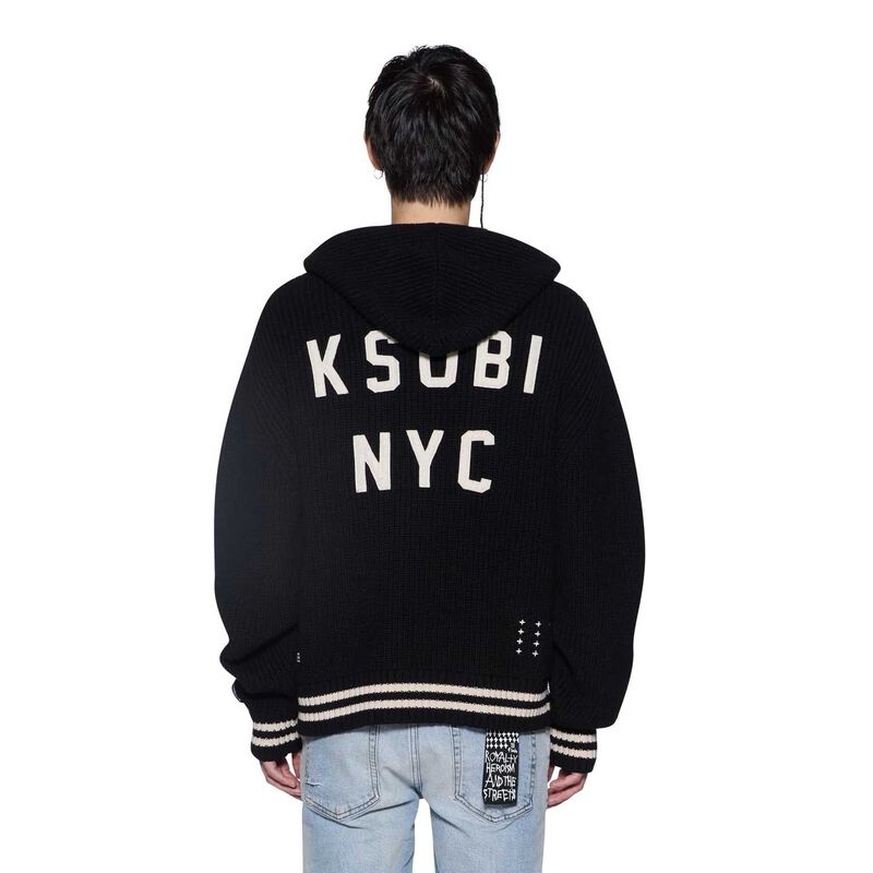 Ksubi Boxer Zip Knit Hoodie Midnight image number 1