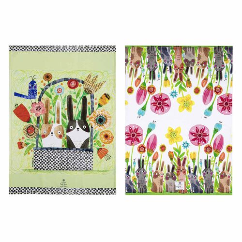 Ashdene Playful Bunnies 2Pk Kitchen Towel