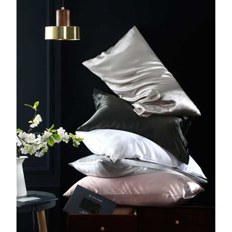 MM Linen Silk Pillowcase - White image number 1