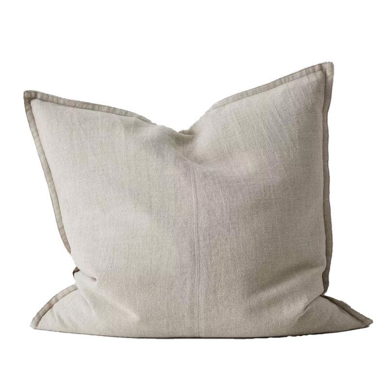 Weave Home Como Panelled European Linen Cushion With Feather Inner 50x50cm image number 0