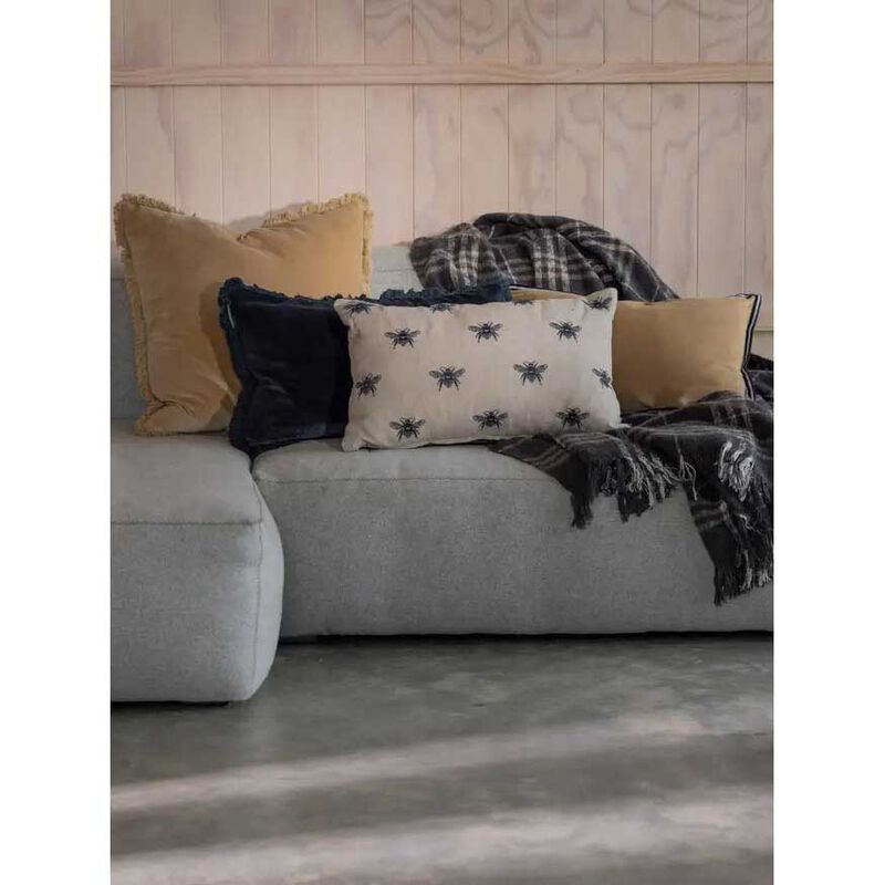 Wallace Cotton Maison Velvet Rectangle Ribbon Cushion Cover 35X55cm image number 1