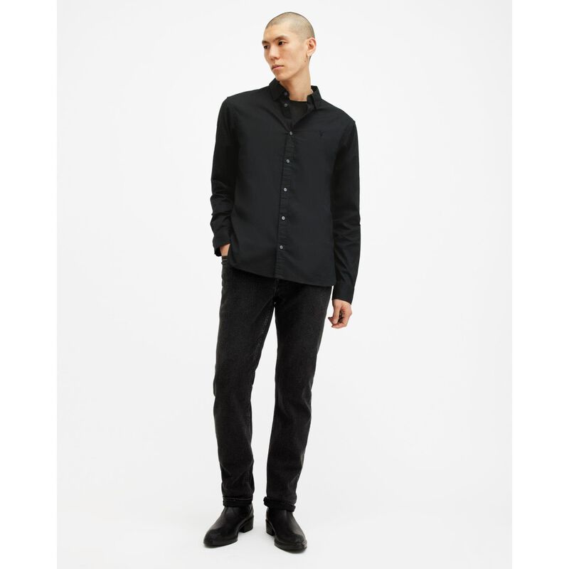 AllSaints Hawthorne Ramskull Stretch Fit Shirt image number 3