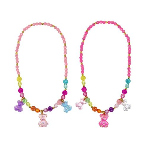 Pink Poppy Jelly Bear Necklace