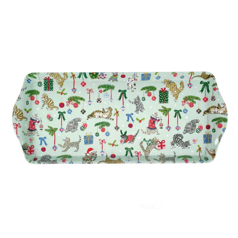 Ulster Weavers Christmas Cats Small Tray 39x13cm image number 0