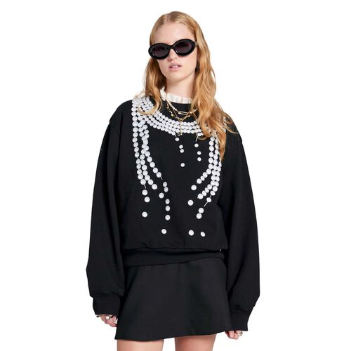 Karen Walker Broken Pearls Crewneck Sweatshirt
