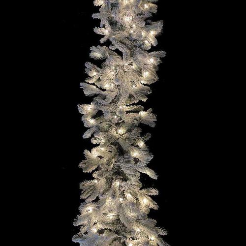 Snowy Pine Garland 200cm With LED Warm Light