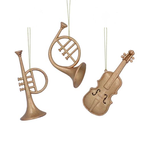 Gisela Graham Matt Gold Acrylic Instruments Decoration Assorted