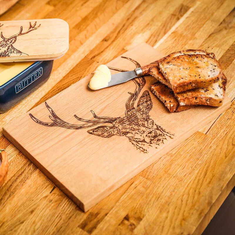 Selbrae House Oak Serving Board - 30cm - Stag Prince image number 1