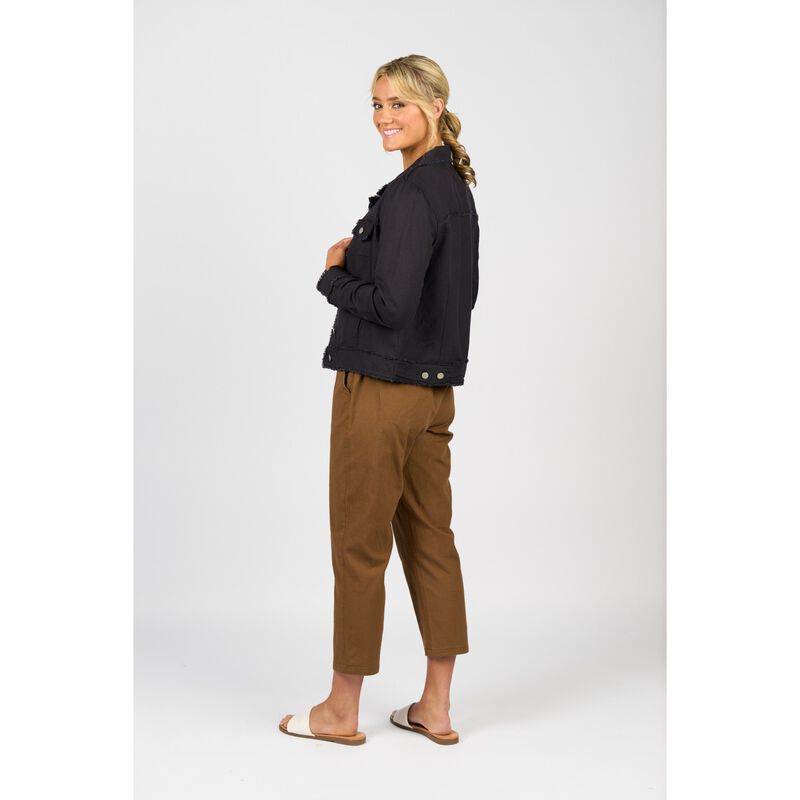 Vassalli Linen Jacket with Frayed Seams image number 3