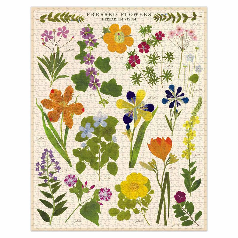 Cavallini Pressed Flowers 1000 Piece Vintage Puzzle image number 1