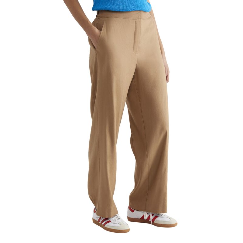 Sportscraft Rosa Lace Trim Crop Linen Pant image number 0