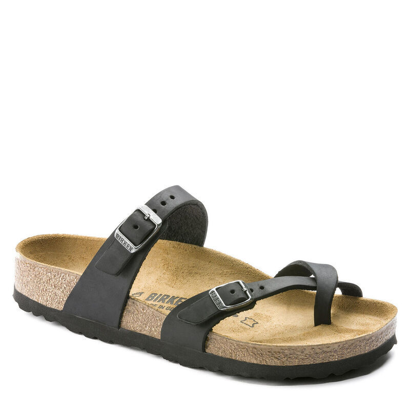 Birkenstock Mayari Oiled Leather Black Regular Width Sandal image number 0