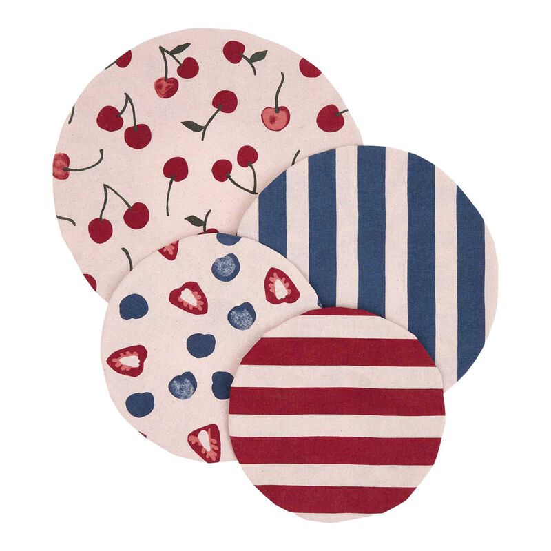 Wallace Cotton Berries & Cherries Dish Cover Set Of 4 image number 0