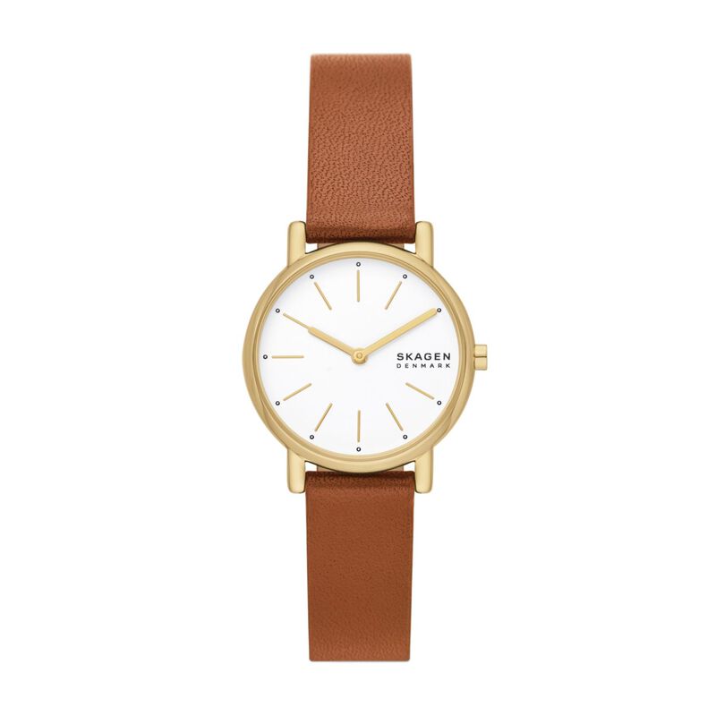Skagen Signature Lille Two-Hand Brown Leather Watch SKW3121 image number 0